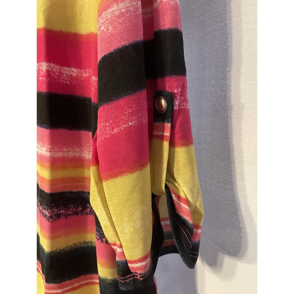 Dear Scarlett Plus Size Women's Top Blouse 3X Black Pink Yellow NWT - Picture 3 of 5
